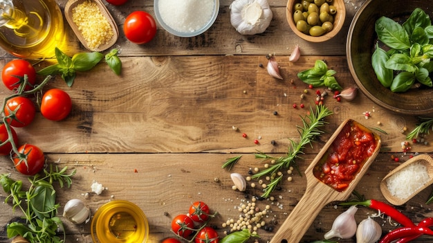 Zestaw składników na stole